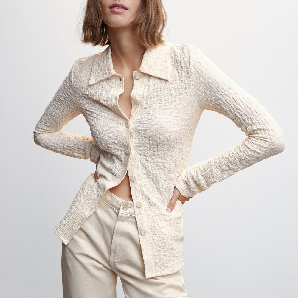 Mango textured shirt with buttons